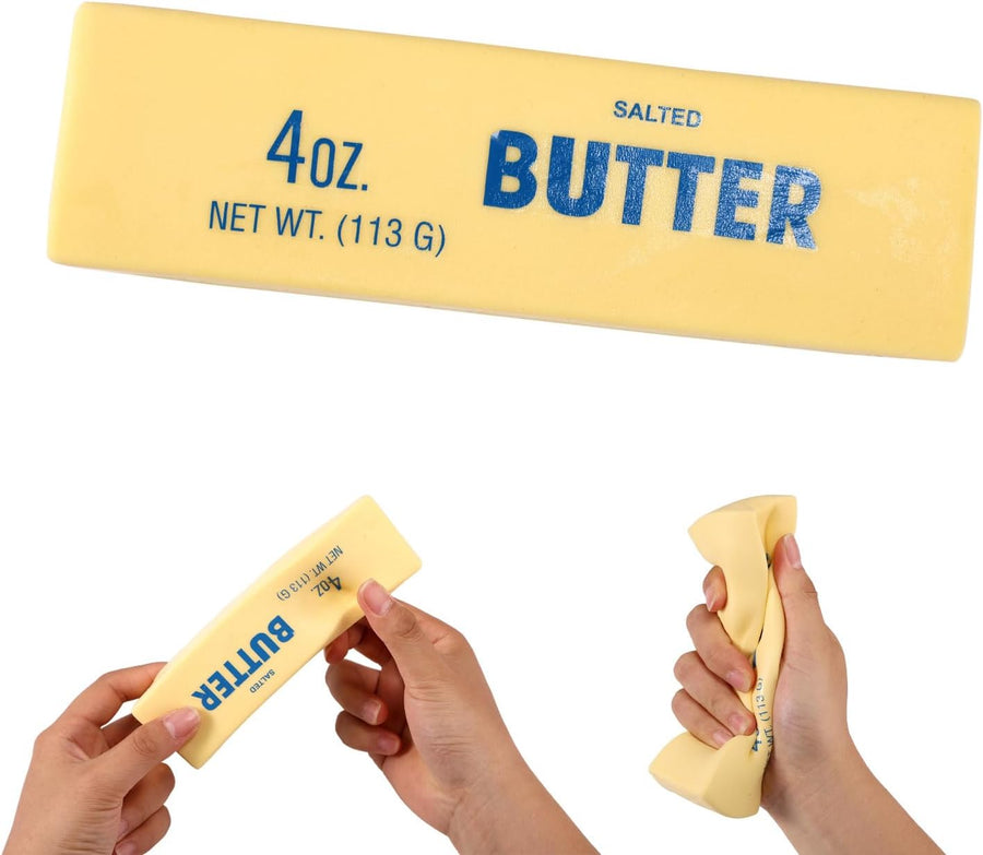Butter Squeeze Squishy Toy, PU Material Butter Stick Slow Rising Squeeze Food Fidget Toy for Office School (Light Yellow) Y7