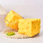 10cm Giant Cheese Squishy Toy,Slow-Rebound Shapeable Squeeze Ball, Realistic Sensory Fidget Toy,Sensory Fidget Toy for Stress Relief, Anxiety Relief Gift for Adults
